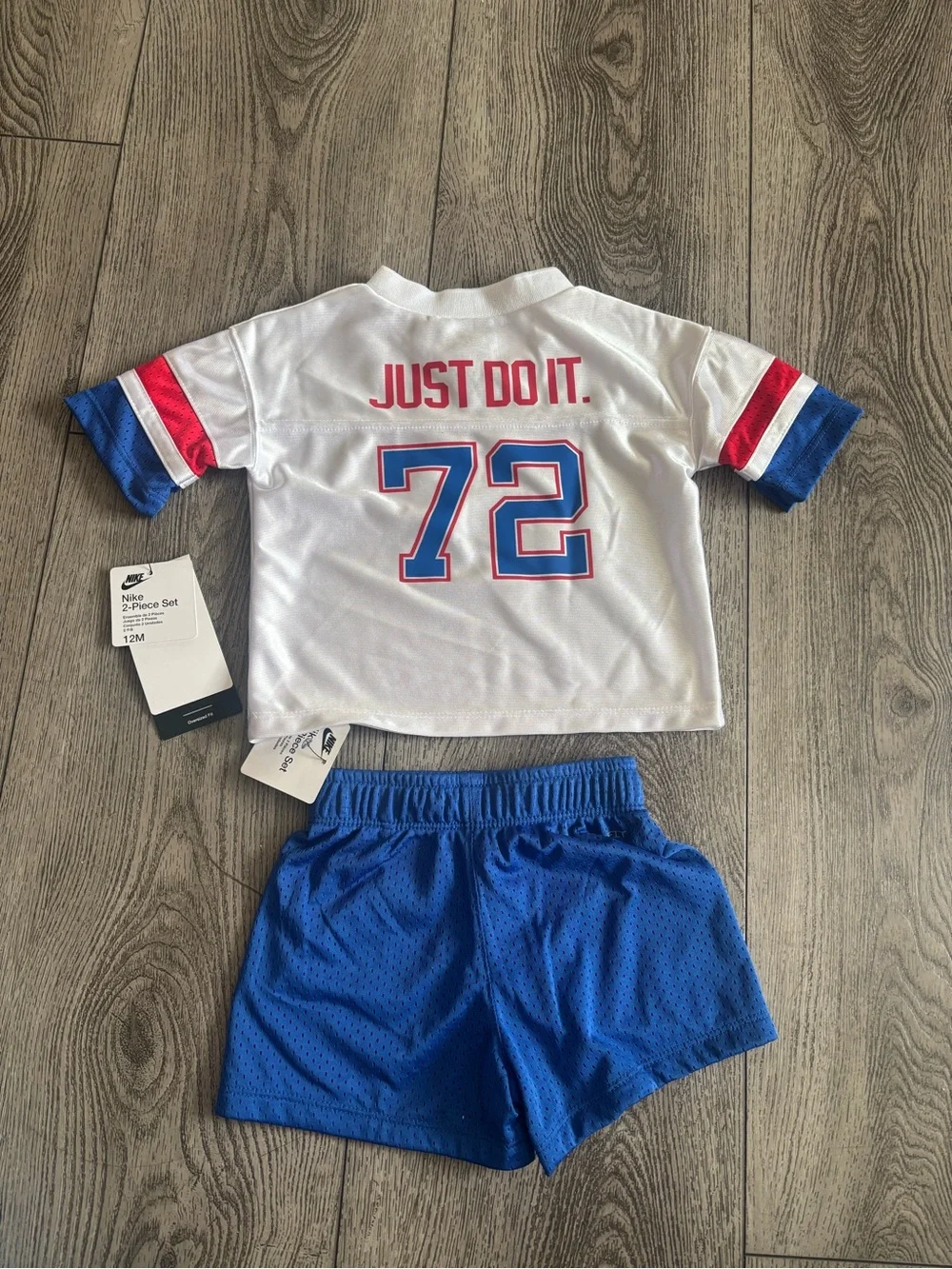 Nike White, Blue & Red Kids 2-Piece Jersey Set
